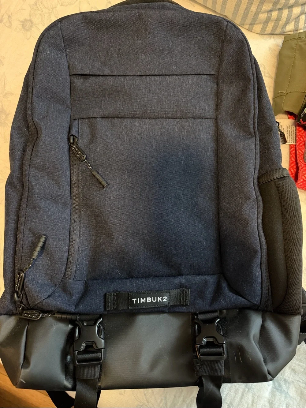 Timbuk2 Navy and Black Roll-Top Style Backpack